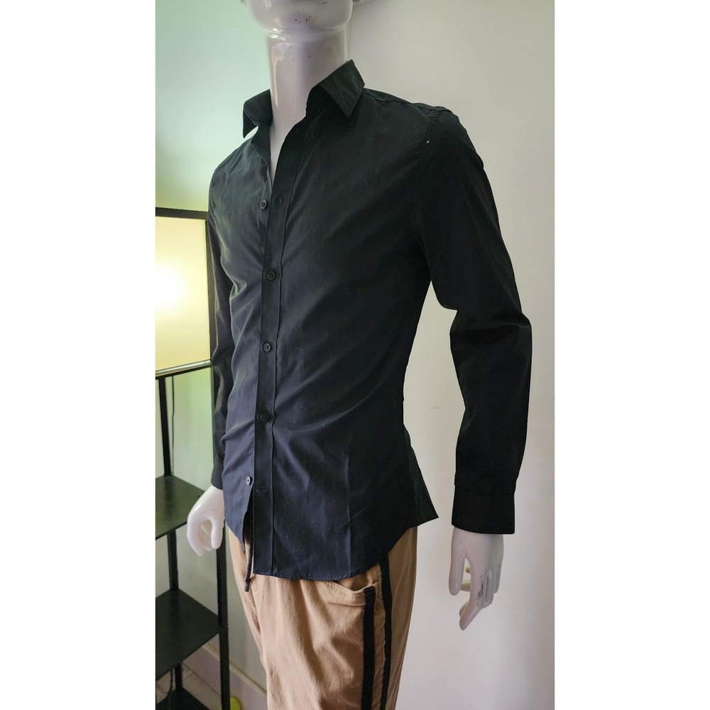 H&M Black Button Down Shirt New Mens‎ Small NWT A8